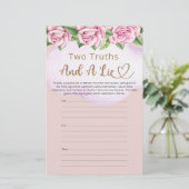 Papier Deux Vérités Et Un Baby shower Fille Mensonge (Debout devant)