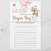 Papier Devinez ce qu'il y a dans le baby shower d'ours de (Devant)