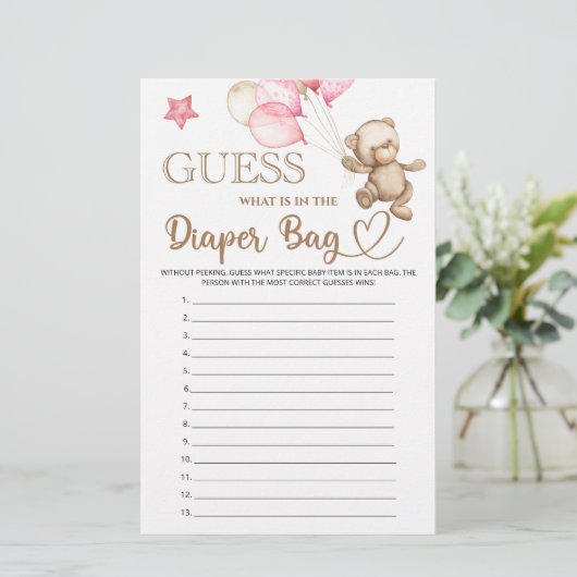 Papier Devinez ce qu'il y a dans le baby shower d'ours de (Debout devant)