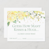 Papier Devinez combien de baisers et de caresses Roses Ja (Devant / Derrière)