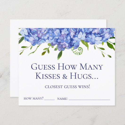 Papier Devinez combien de baisers et de serres Blue Hydra (Devant / Derrière)