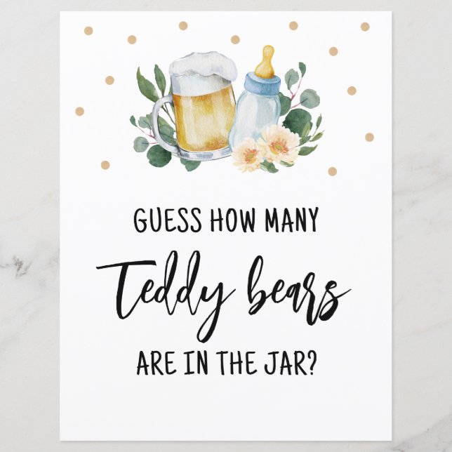 Papier Devinez combien de bonbons Nounours Signer Jeu (Devant)