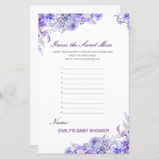 Papier Devinez édite la douceur de la souris, couche salé (Devant / Derrière)