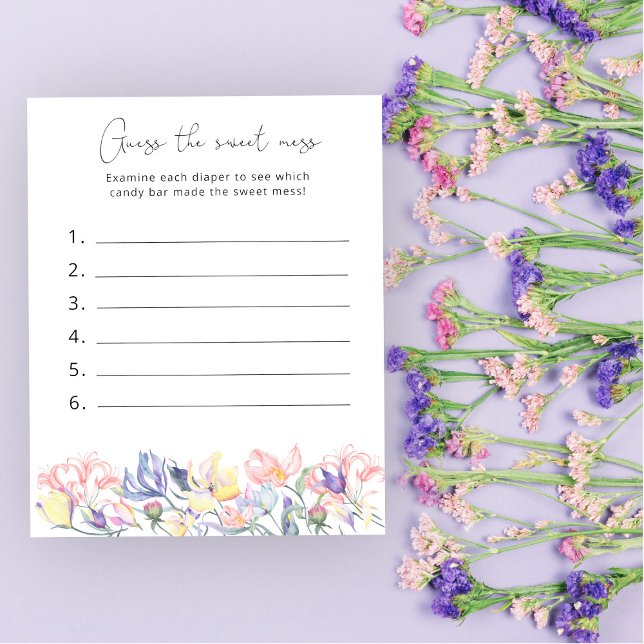 Papier Devinez la douceur du jeu - Baby shower floral (Créateur téléchargé)