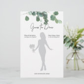 Papier Devinez la Fête des mariées robe jeu Eucalyptus fe (Debout devant)