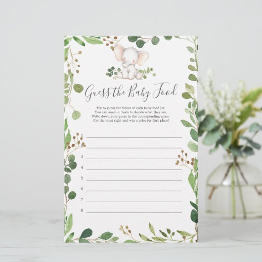 Papier Devinez la Nourriture pour Bébé Baby Shower à Thèm (Debout devant)