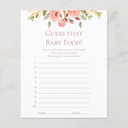 Papier Devinez La Nourriture Pour Bébé | Jeu stationnaire (Devant)