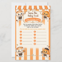 Devinez la nourriture pour bébé Shower Café Orange