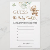 Papier Devinez la nourriture pour bébé Teddy Bear Baby sh (Devant)