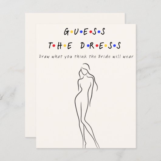 Papier Devinez la robe (Devant / Derrière)