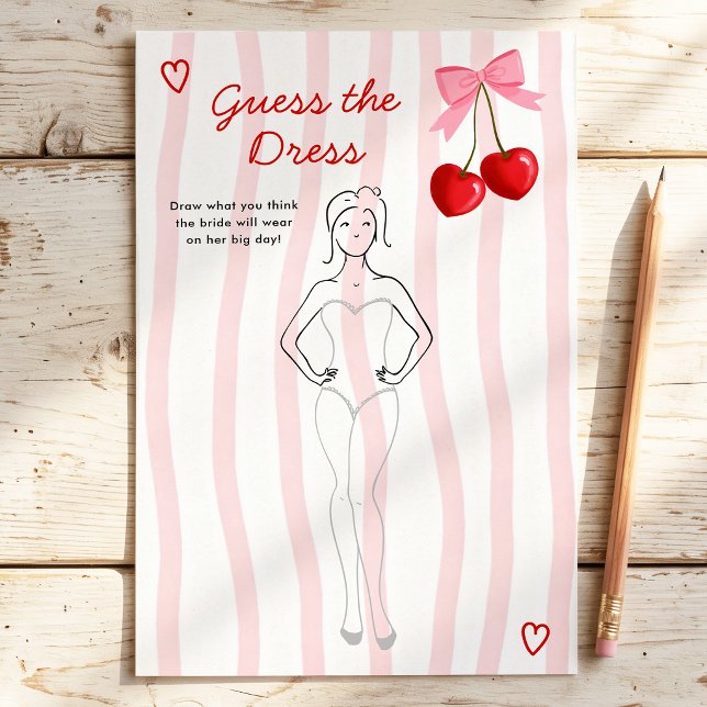 Papier Devinez la robe Cerise Rose à nœud papillon Jeu de (Créateur téléchargé)