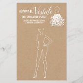 Papier Devinez la robe douche rustique jeu bilingue (Dos)