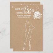 Papier Devinez la robe douche rustique jeu bilingue (Devant / Derrière)