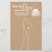 Papier Devinez la robe douche rustique jeu bilingue (Devant)