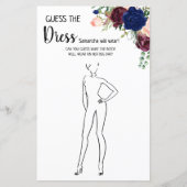 Papier Devinez la robe nuptiale douche anglais jeu espagn (Devant)