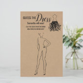 Papier Devinez la robe rustique bilingue jeu douche (Debout devant)