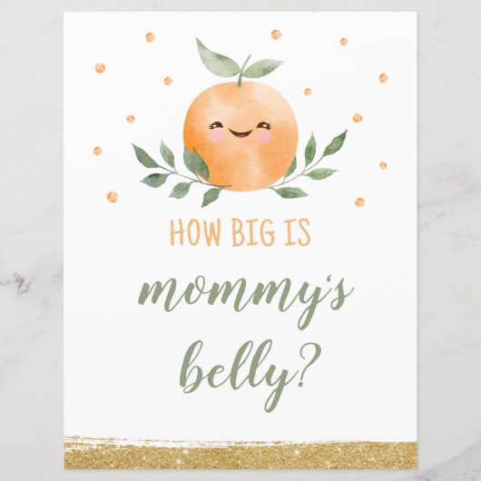 Papier Devinez la taille du ventre de maman - Panneau Lit (Devant)