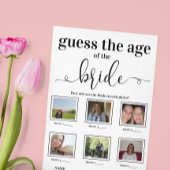 Papier Devinez l'âge du jeu de Fête des mariées de mariée
