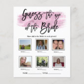 Papier Devinez l'âge du jeu de Fête des mariées de mariée (Devant)