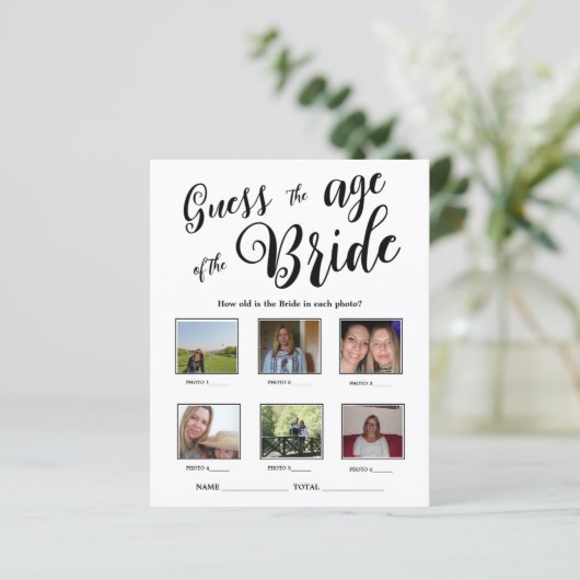 Papier Devinez l'âge du jeu de Fête des mariées de mariée (Debout devant)