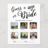 Papier Devinez l'âge du jeu de Fête des mariées de mariée (Devant)