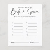 Papier Devinez L'Âge | Jeu de Fête des mariées (Devant)