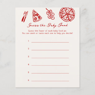 Papier Devinez Le Baby shower Baby Food Pizza Jeux