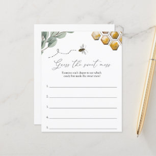 Papier Devinez le Baby shower d'abeilles de Mess Sweet