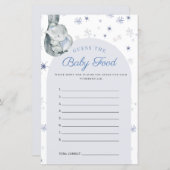 Papier Devinez Le Bébé Alimentation Eléphant Blue Baby sh (Devant / Derrière)