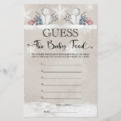 Papier Devinez Le Bébé Nourriture Snowman Baby shower Jeu (Devant)