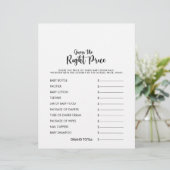 Papier Devinez le bon Baby shower de prix jeu (Debout devant)