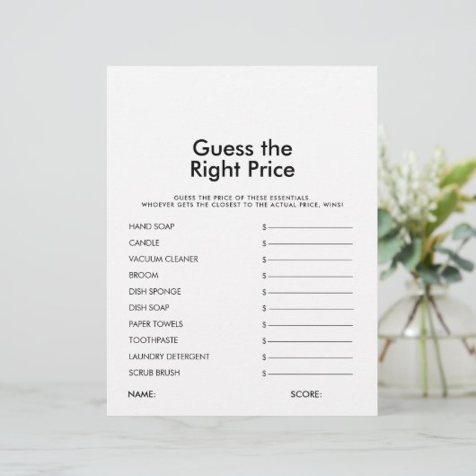 Papier Devinez le bon jeu de Fête des mariées de prix (Debout devant)