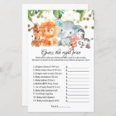 Papier Devinez le bon prix Baby shower Jeux (Devant / Derrière)