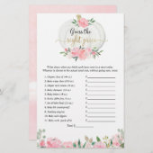 Papier Devinez le bon prix chute citrouille douche jeu (Devant / Derrière)