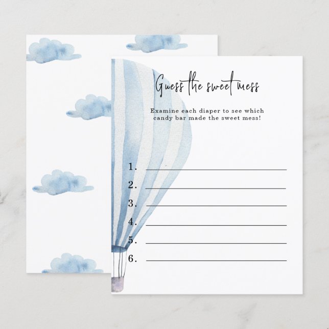 Papier Devinez le doux désordre - jeu de baby shower (Devant / Derrière)
