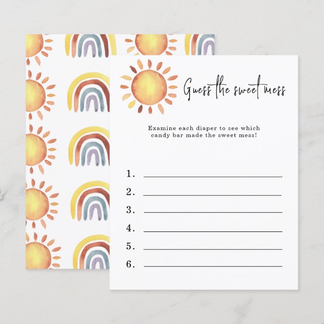 Papier Devinez le doux désordre - jeu de baby shower (Devant / Derrière)