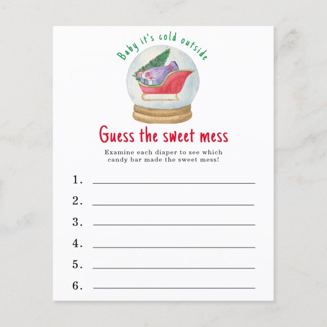 Papier Devinez le doux désordre - jeu pour baby shower (Devant)