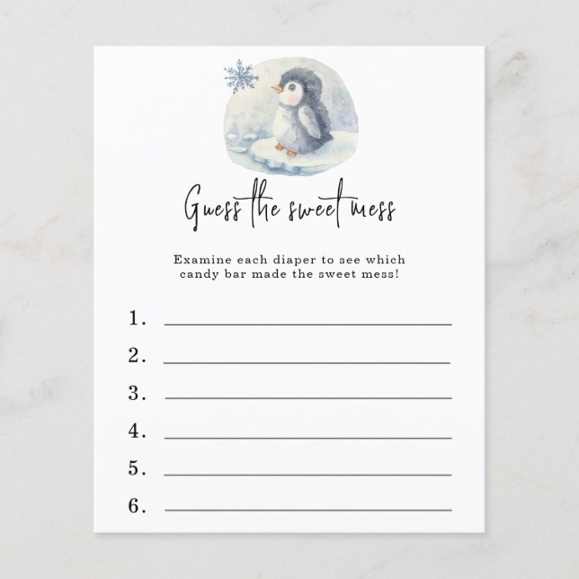 Papier Devinez le doux désordre - jeu pour baby shower (Devant)