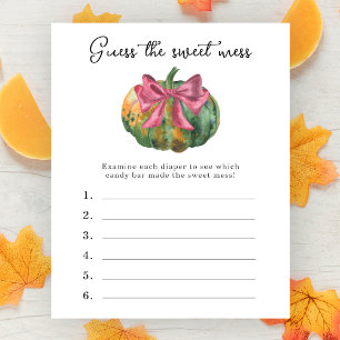 Papier Devinez le doux gâchis Citrouille bow baby shower 