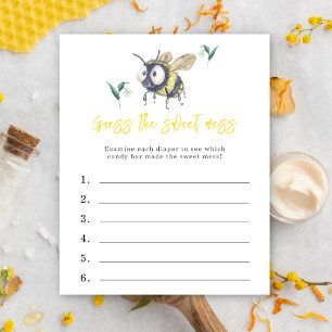 Papier Devinez le gâchis sucré - Bee baby shower jeu