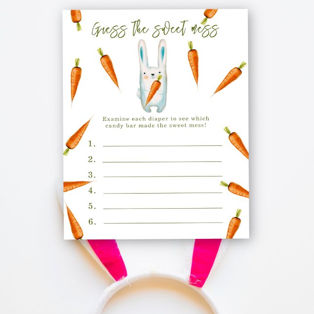 Papier Devinez le gâchis sucré - jeu de baby shower lapin (Créateur téléchargé)