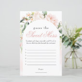 Papier Devinez Le Jeu De Baby shower Blush Mess Sweet (Debout devant)