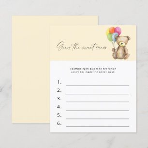 Papier Devinez le jeu de Baby shower de la douceur - Ours