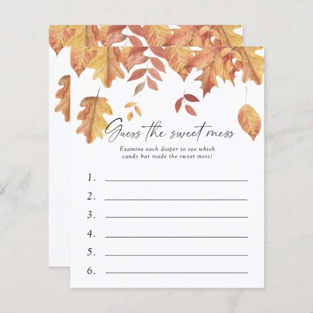 Papier Devinez le jeu de Baby shower de mats doux - Feuil (Devant / Derrière)