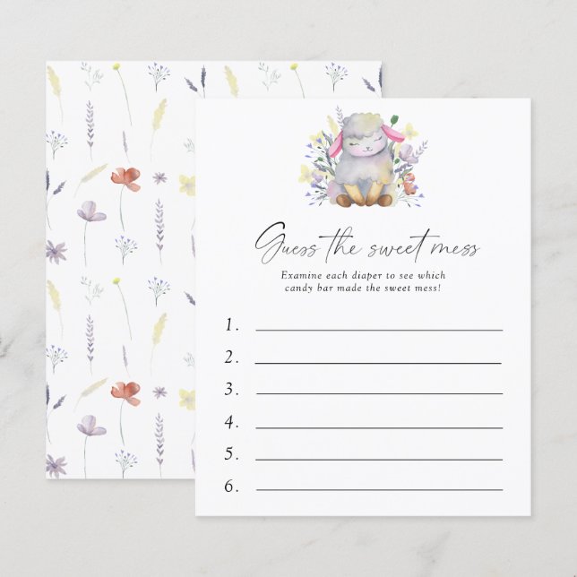 Papier Devinez le jeu de baby shower doux et désordonné - (Devant / Derrière)