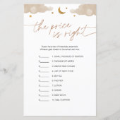Papier Devinez le jeu de Baby shower Prix Twinkle Star (Devant)