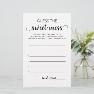 Papier Devinez le jeu de baby shower Sweet Mess