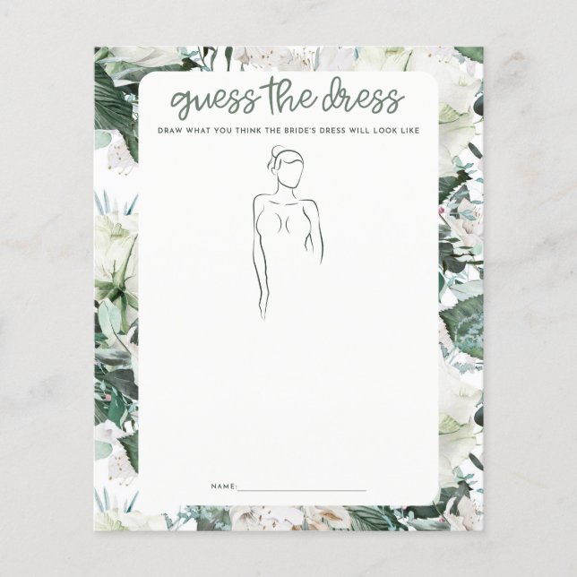 Papier Devinez le jeu de la Fête des mariées vestimentair (Devant)