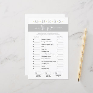 Papier Devinez le jeu de prix Baby shower neutre entre le