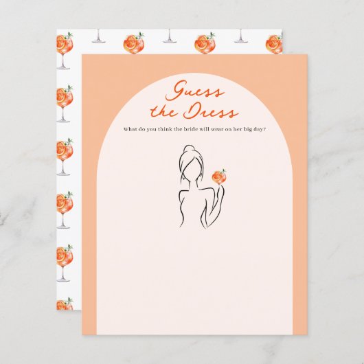 Papier Devinez le jeu de robe Aperol Spritz Fête des mari (Devant / Derrière)
